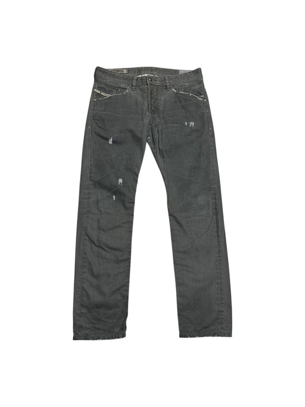 DIESEL BELTHER Green Made in Italy Designer Slim Straight Denim Pant Jeans 32x32